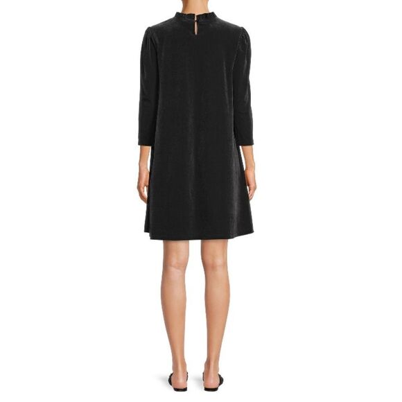 Velvet Ruffled Neck Dress - Picture 3 of 5